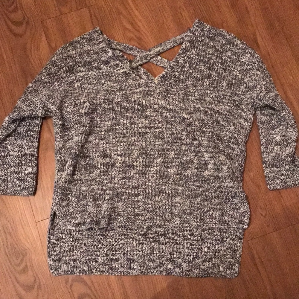 DONATING SOON Express Criss-cross hi-lo sweater